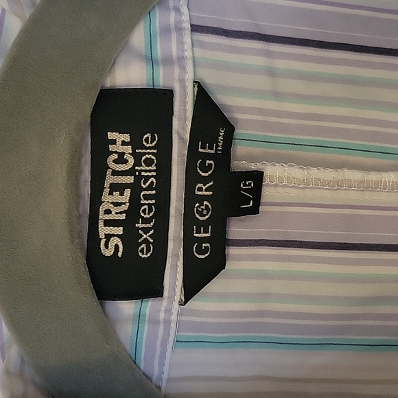 Striped Sleeveless Button-Up Shirt Size L - Picture 3 of 3